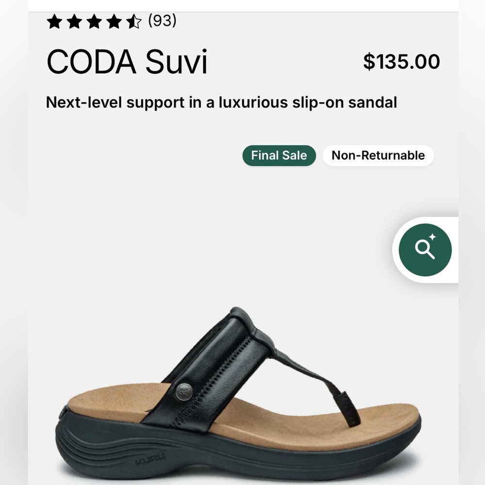 Kuru Coda Suvi Sandals size 10
